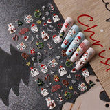 Kerst 3D-nagelstickers 4 vellen 5D-nagelstickers Stereoscopische nagelstickers Decoraties Nageldesignaccessoires