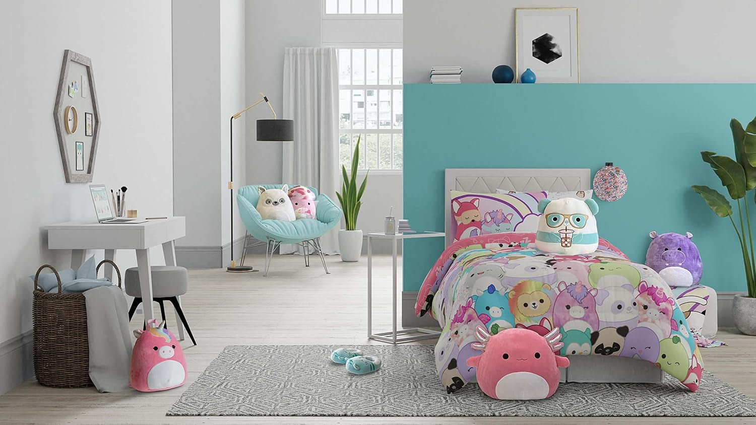Franco Squishmallows beddengoed, zachte microvezel, voor tweepersoonsbedden Dekbedden en dekbedden Naty Shop