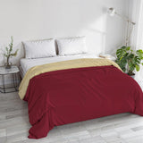 Basic winterdekbed, effen en gevoerd, donkergroen/crème, 200X245Cm Naty Shop Quilts en quilts Bordeaux/crème 250X245Cm