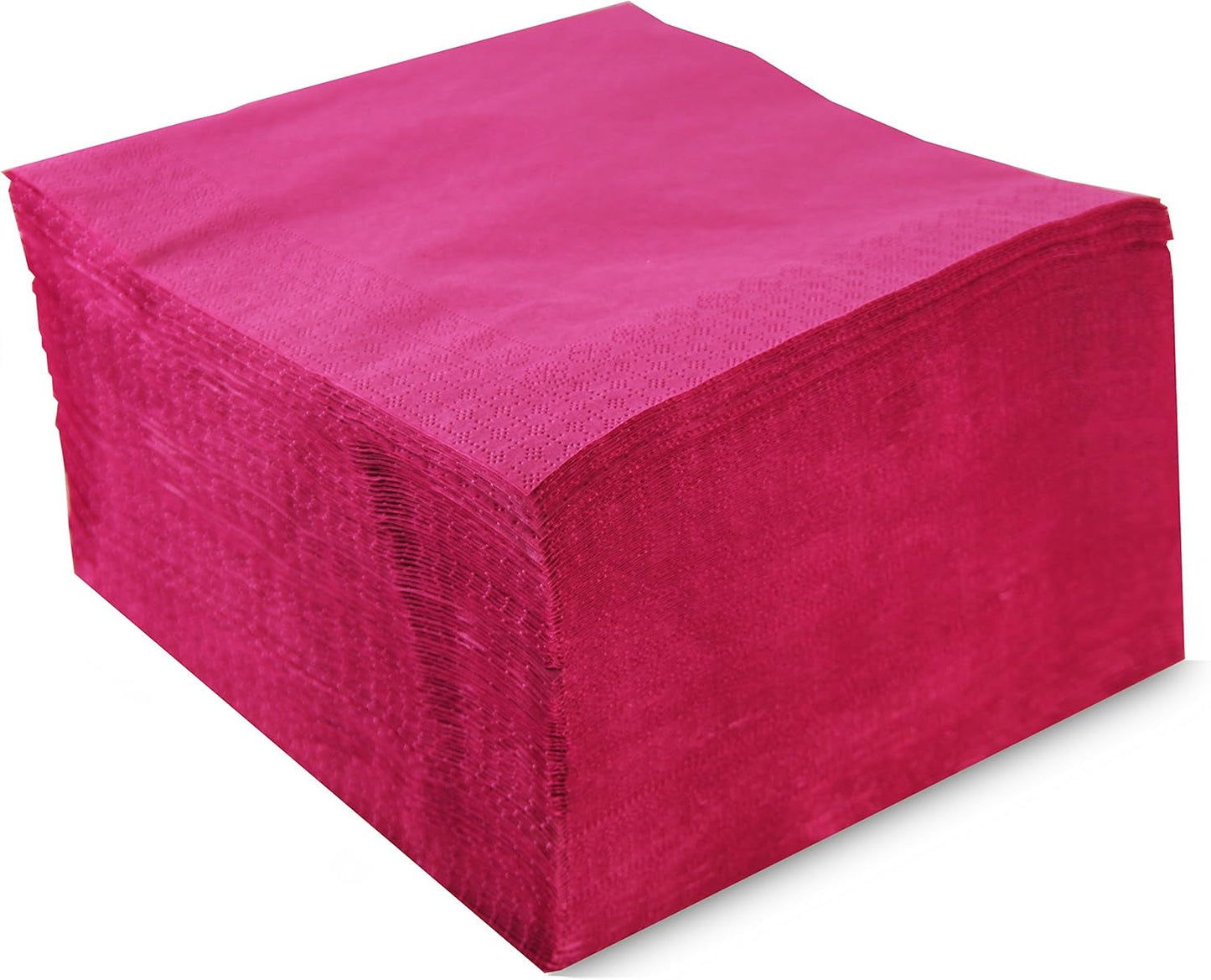 Ser42307107 Collectie hanglamp, servet 40 X 40, 2 laags, 1/4 vouw, 100 servetten, 2 laags effen met rand, fuchsia