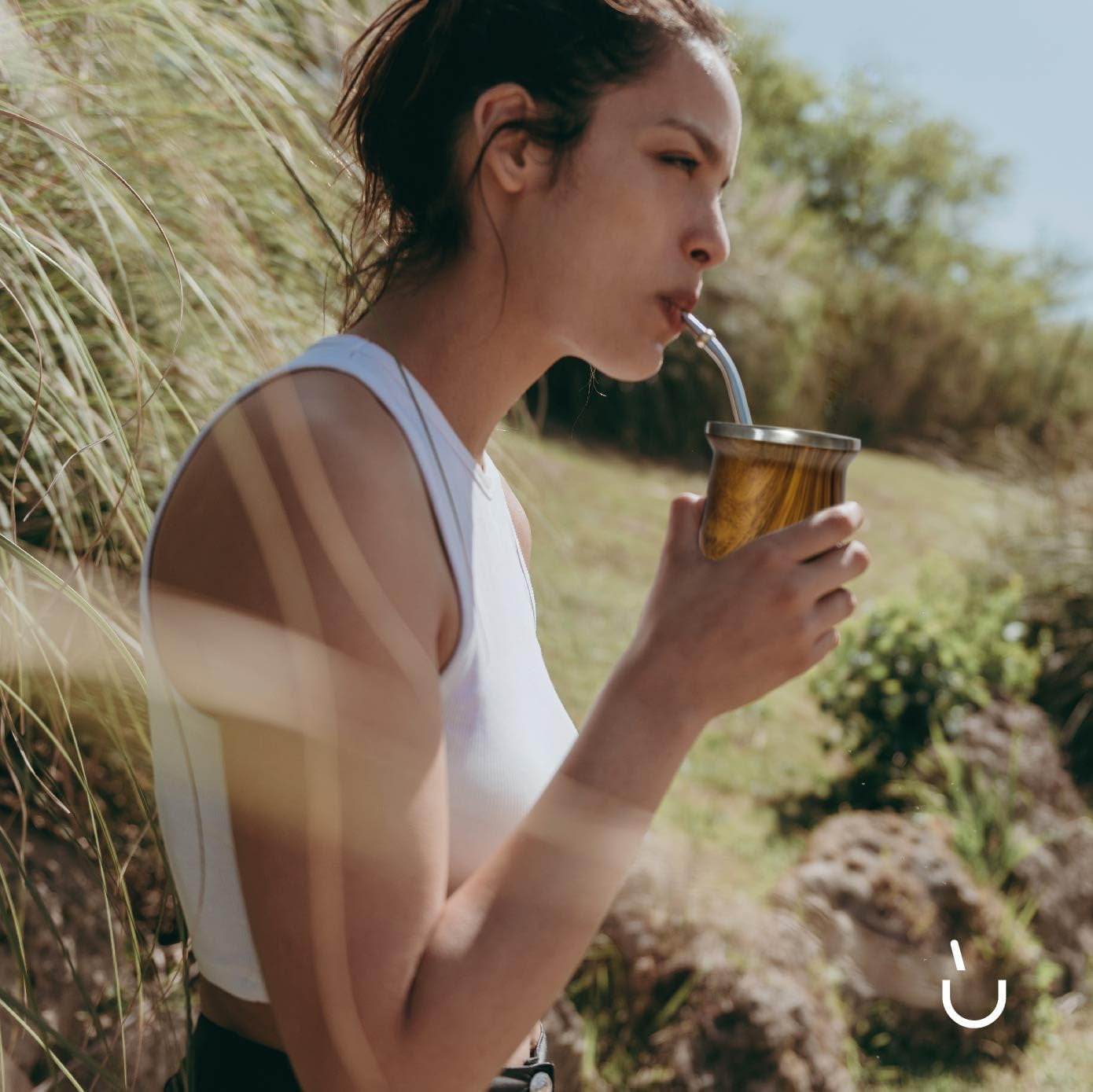 Yerba Mate balibetov theeservies (Mate cup) gemaakt van roestvrij staal met bombilla (rietje) voor mate, Gemakkelijk schoon te maken en zeer duurzaam Yerba Mate set (HOUT)