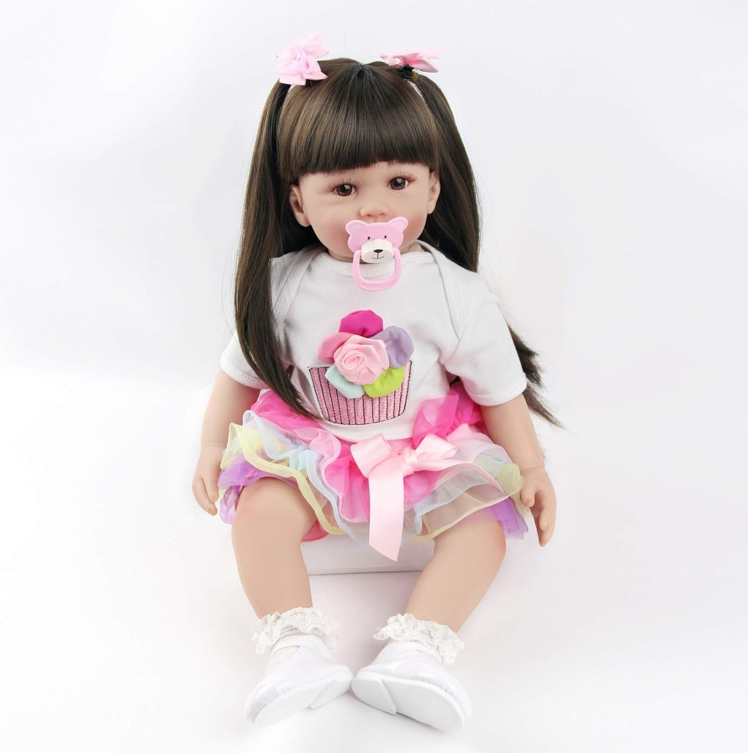 ZIYIUI 24 inch herboren babypoppen, levensechte zachte lichaamspoppen, 60 cm handgemaakte herboren babypoppen, kerstcadeaus