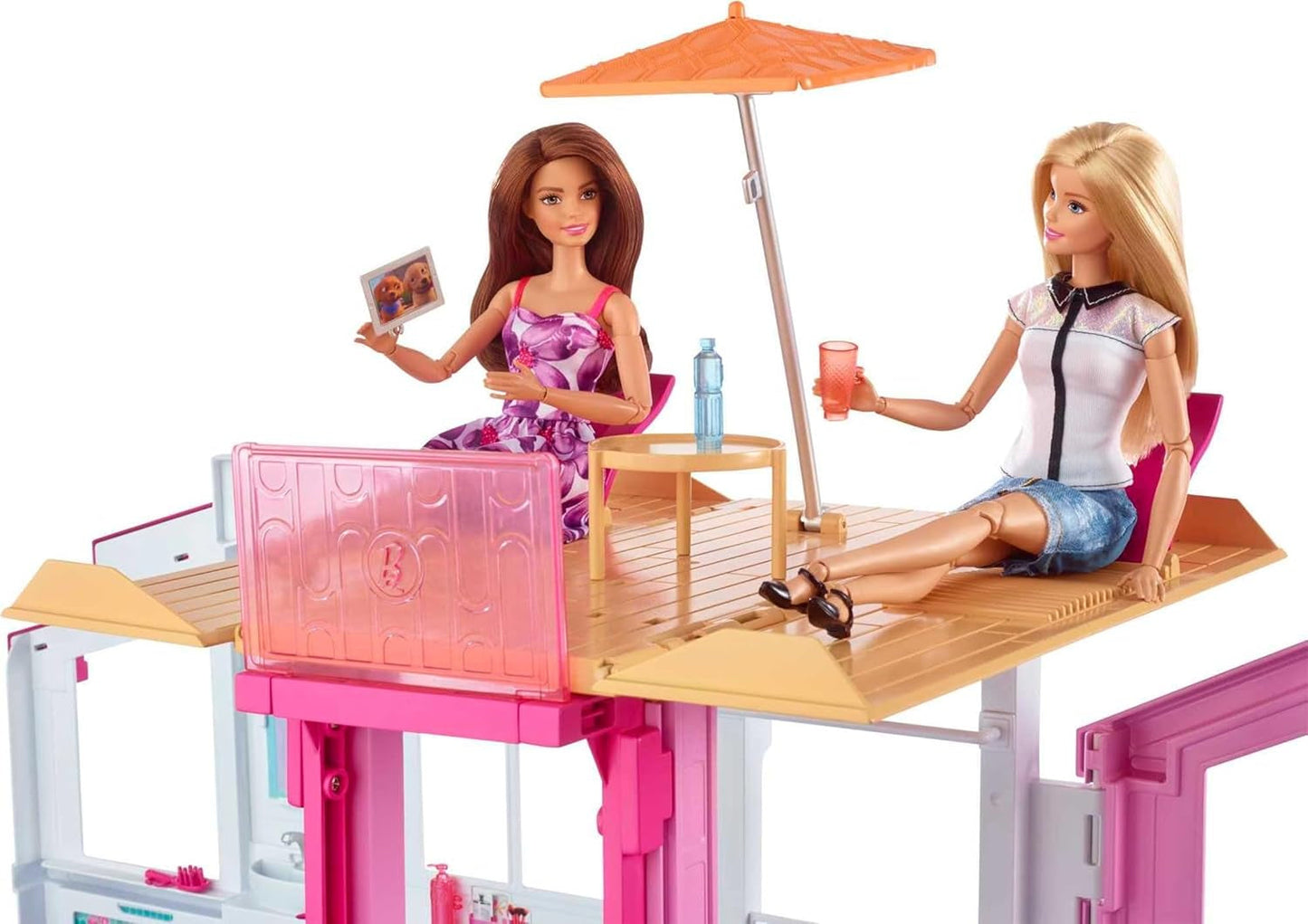 Barbie Droomhuis, herenhuis met 3 verdiepingen en 5 kamers, inclusief accessoires zoals meubels, opvouwbaar en opbergruimte, speelgoed voor kinderen vanaf 3 jaar, DLY32