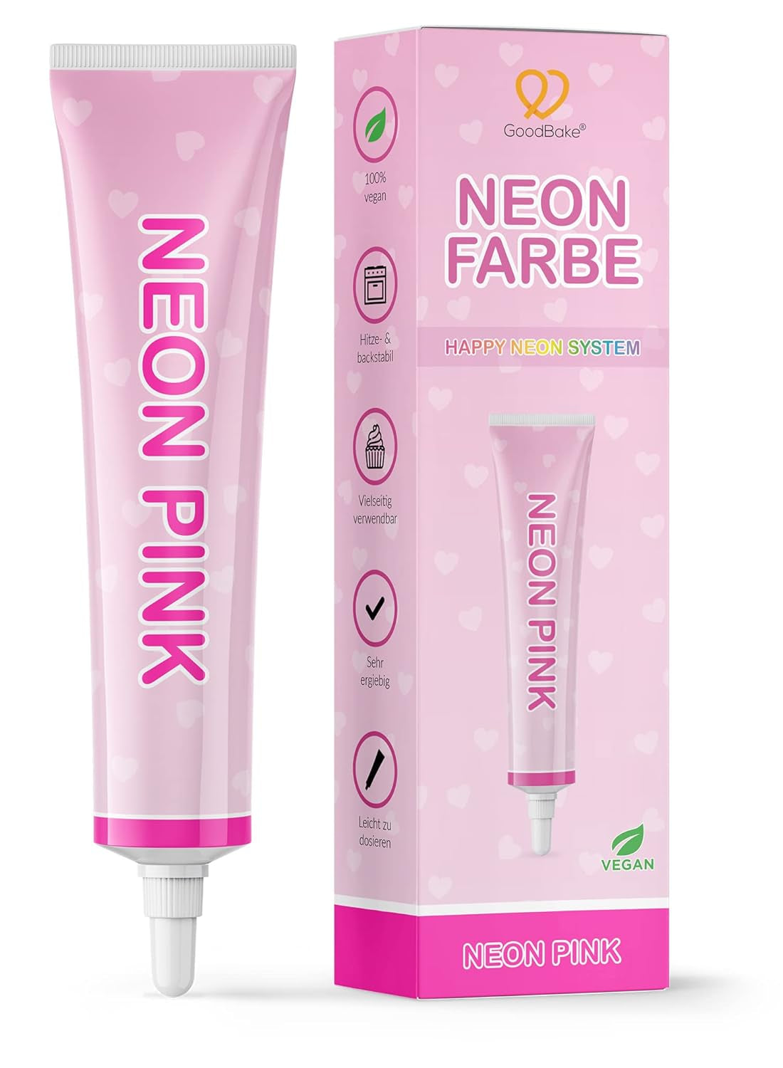Goodbake Neonlebensmittelfarben 6 Farben Set – Intensieve Lebensmittelfarbe – Lebensmittelfarbpaste – Zum Einfärben Von Torten, Fondant, Botercreme Uvm. – 100% Veganistisch Naty Shop Neon Roze