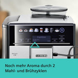 Automatische espressomachine Siemens EQ.6 plus s700 TE657503DE, voor vele koffiespecialiteiten, melkopschuimer, keramische molen, dubbele koffiefunctie, antikalk, automatische stoomreiniging, 1500 W, RVS