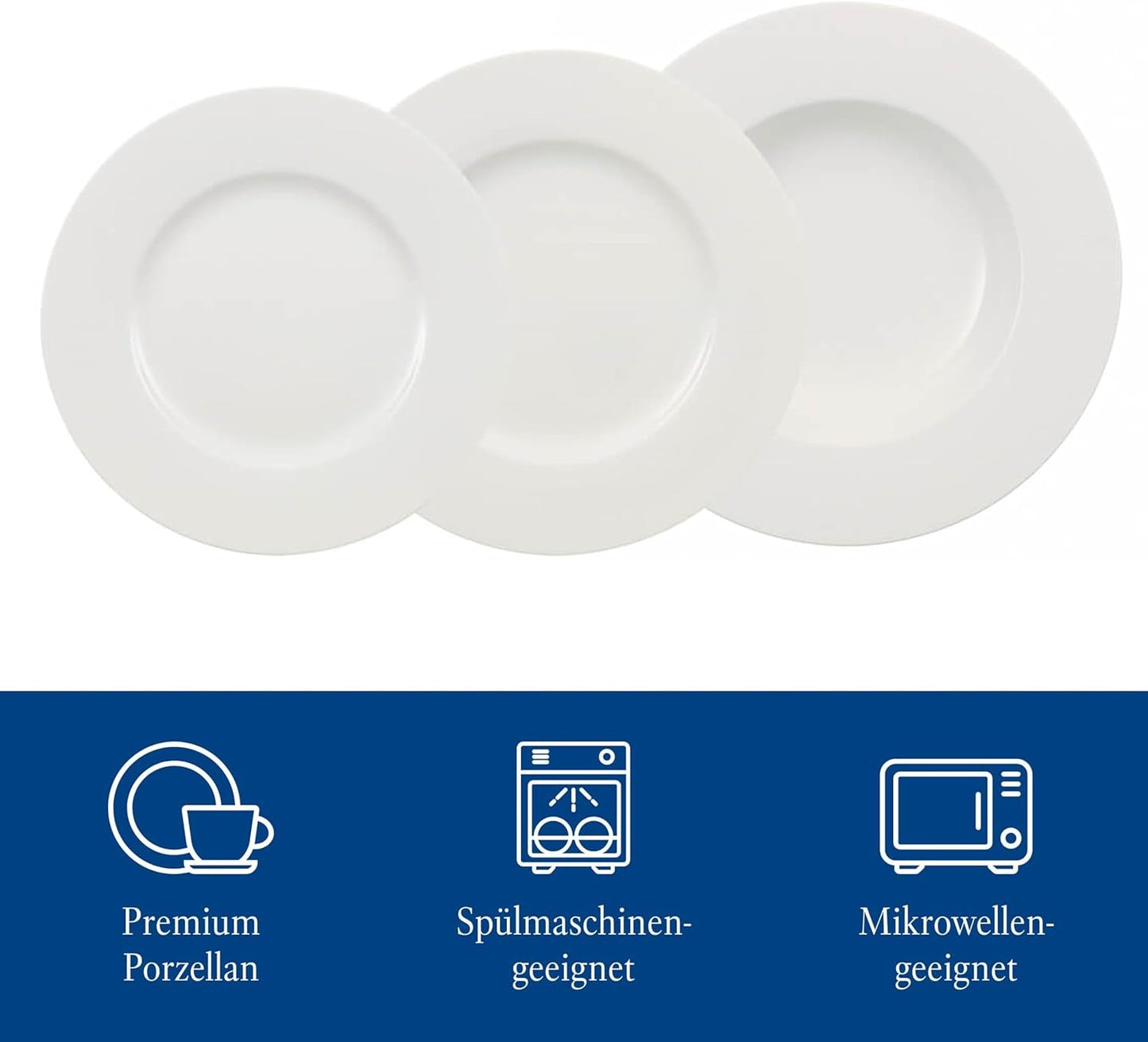 Villeroy & Boch Wonderful World 12-delige serviesset, vaatwasser- en magnetronbestendig, wit, borden, serviesgoed, porselein, dinerborden, set, moderne serviesset, premium porselein