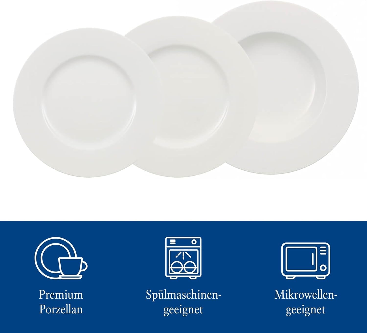 Villeroy & Boch Wonderful World 12-delige serviesset, vaatwasser- en magnetronbestendig, wit, borden, serviesgoed, porselein, dinerborden, set, moderne serviesset, premium porselein