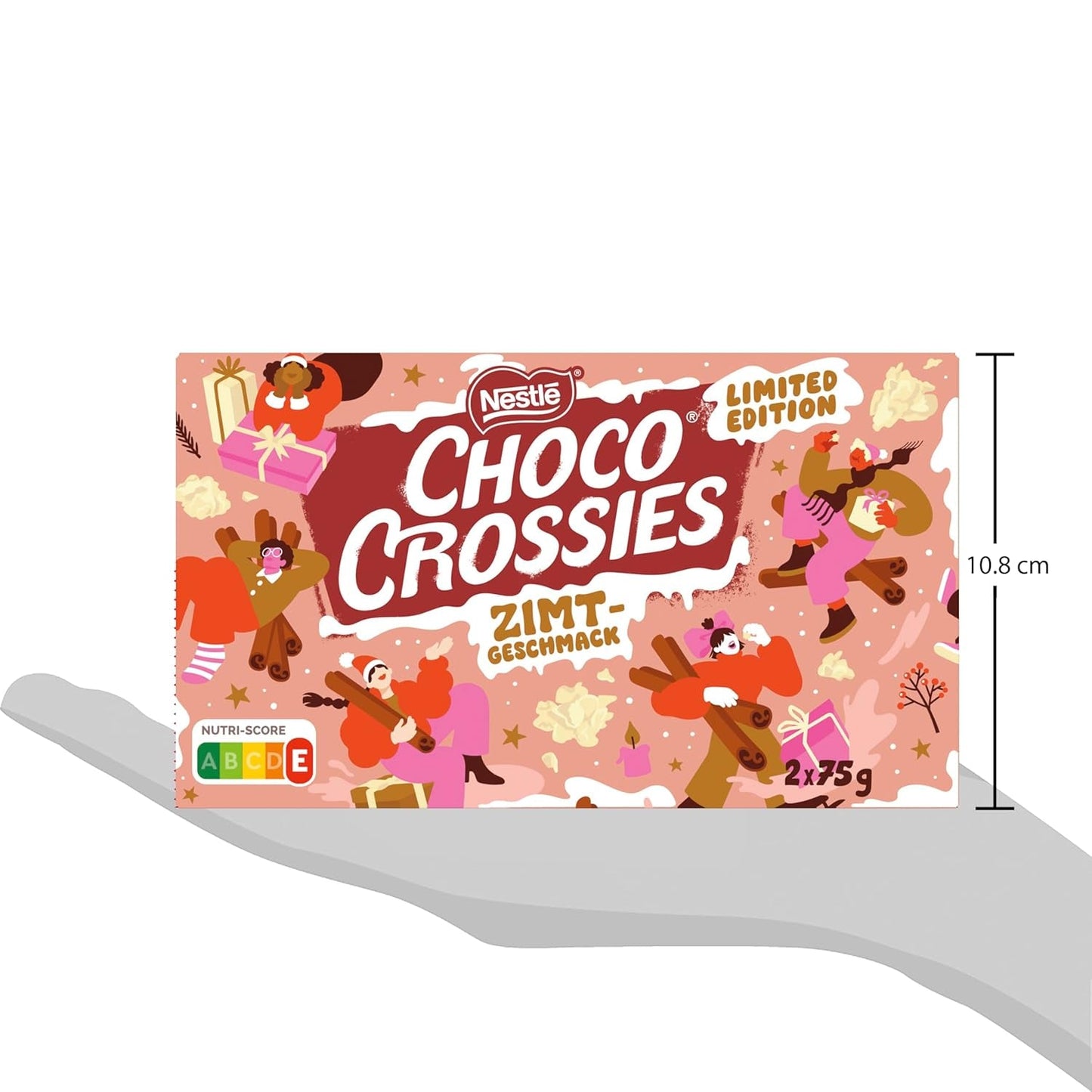 Nestlé kaneellichte knapperige vlokken en knapperige amandelen bedekt met een smelt-in-je-mond witte glazuur en kaneelsmaak, verpakking van 4 (elk 2 x 75 g)