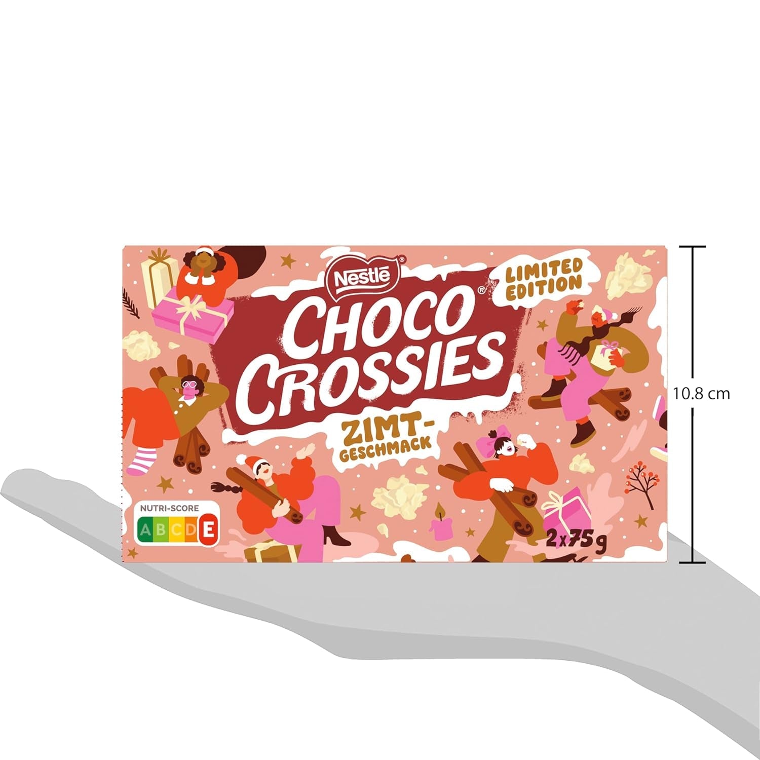 Nestlé kaneellichte knapperige vlokken en knapperige amandelen bedekt met een smelt-in-je-mond witte glazuur en kaneelsmaak, verpakking van 4 (elk 2 x 75 g)