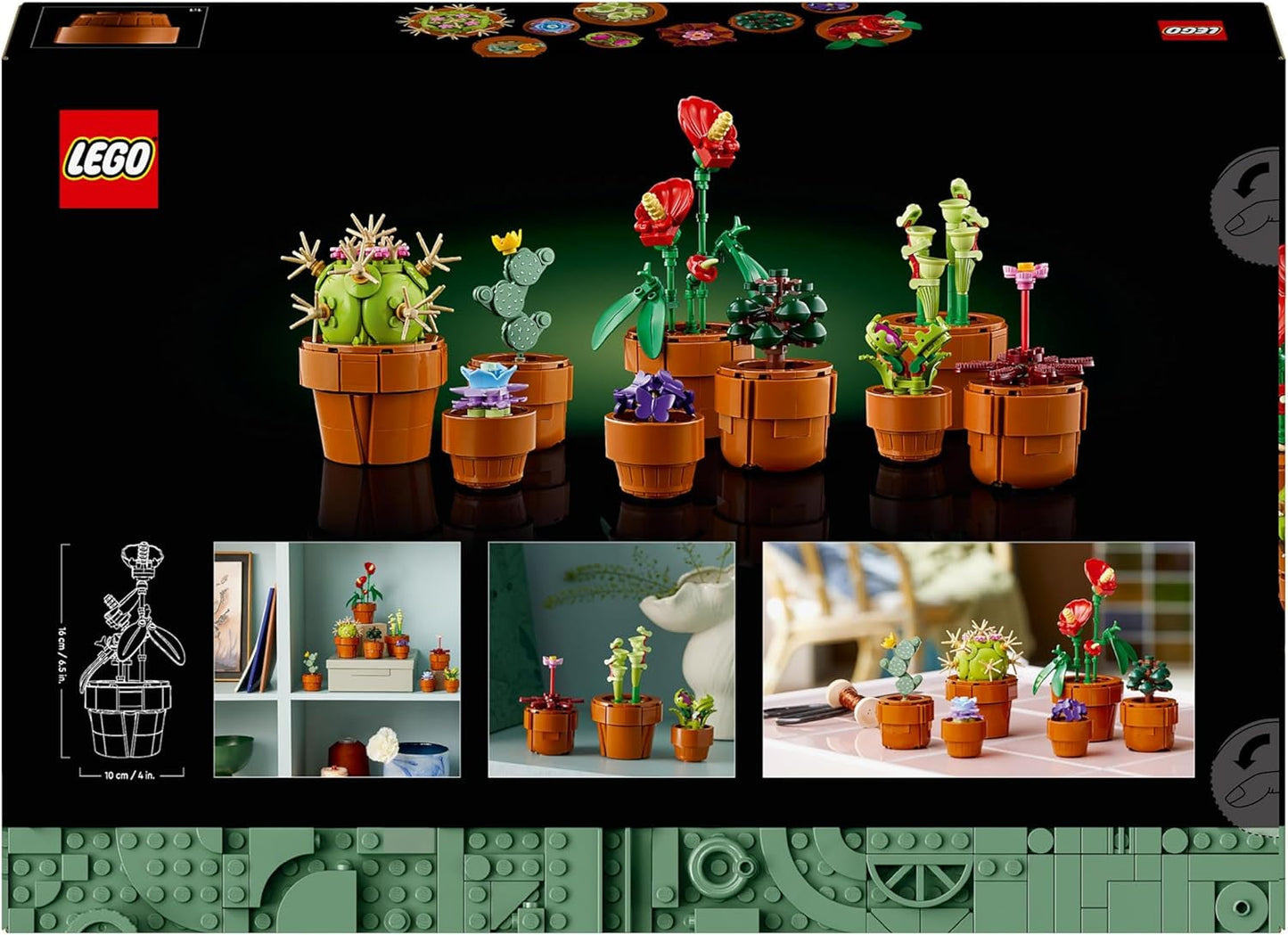 LEGO Icons Miniplanten, 9 bouwbare kunstbloemen, botanische collectieset voor volwassenen met bouwbare terracotta pot, huisdecoratie, cadeau voor dames en heren 10329 Bouwsets Bekijk de LEGO-Store