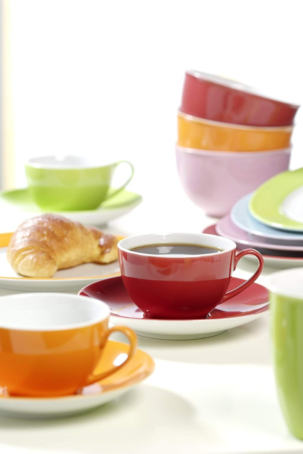 Ritzenhoff & Breker Doppio koffieservies, 12-delig, porselein, rood