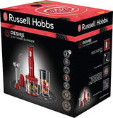 Russell Hobbs Stabmixer [3-in-1: Pürierstab/Zerkleinerer, Mixer- & Schneebesenaufsatz] Desire Rot (Bpa-vrij & Spülmaschinenfestes Zubehör, Für Smoothie, Suppen Saucen, Joghurt Babynahrung) 24700-56 Keuken Naty Shop