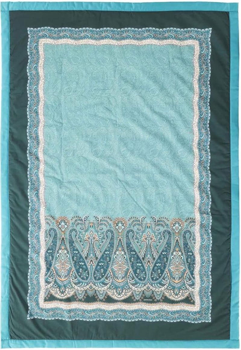 BASSETTI geruit katoen SABBIONETA kleur BLAUW B3 maat 135X190 Dekbedden en dekbedden Naty Shop Turquoise 135 X 190 Cm