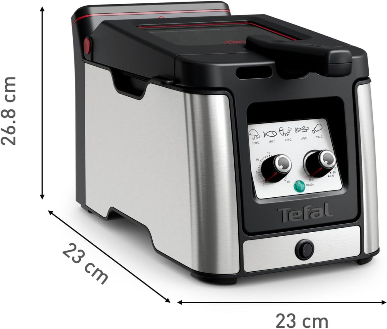 Tefal FR600D Clear Duo Frituurpan, frituren met minder rook en geurtjes, inhoud 1,2 kg, thermostaat, timer, groot kijkvenster zonder condens Huishoudelijke apparaten Naty Shop