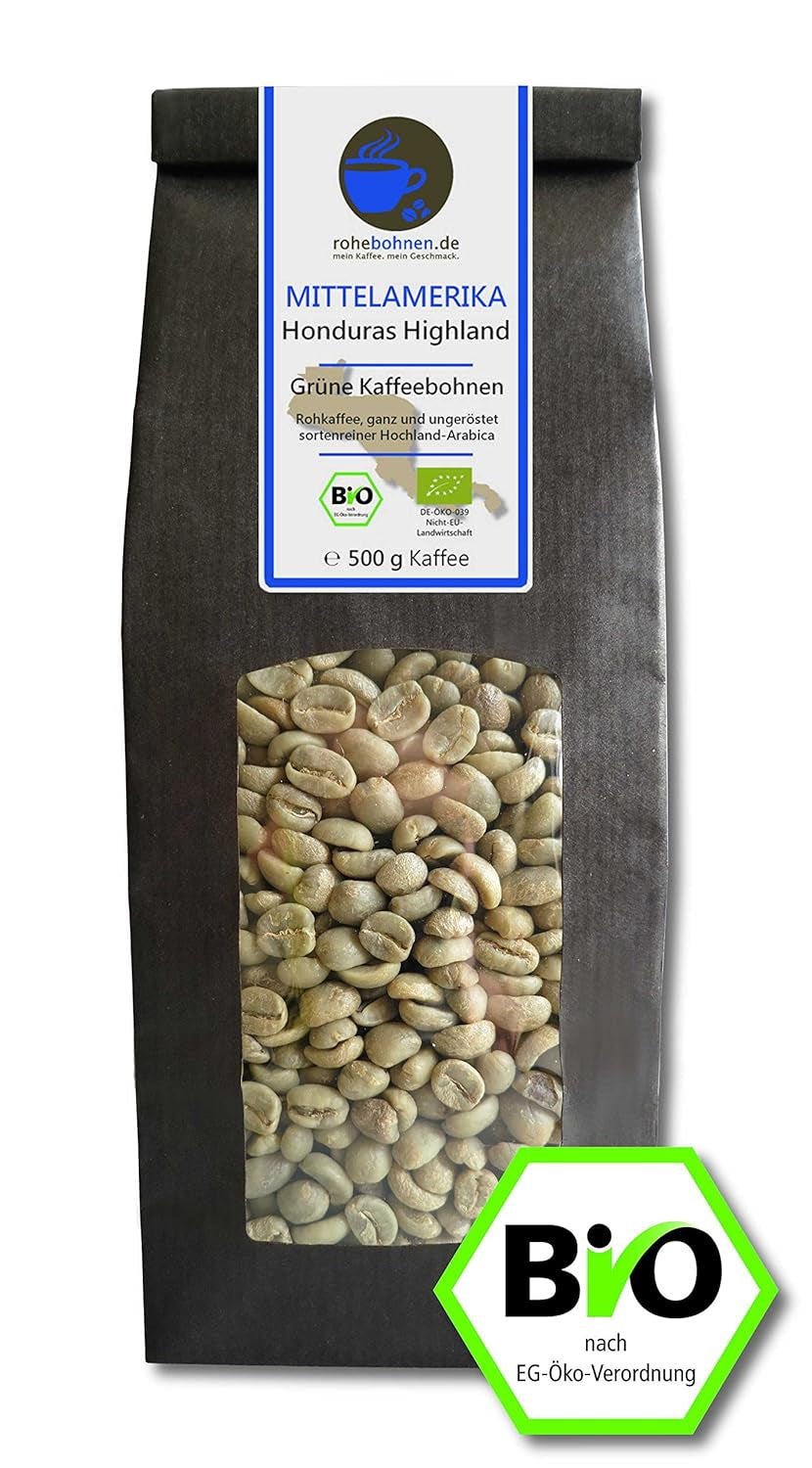 Rauwe koffie - Biologische groene koffie uit Ethiopië, Java, Honduras (verkleind pakket groene koffiebonen 3x500g) - GMP gecertificeerd