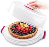 Metaltex taartvorm, in hoogte verstelbaar, polypropyleen, wit/transparant, ⌀ 30 cm, in hoogte verstelbaar 8 en 15 cm Voedselbewaardozen Naty Shop