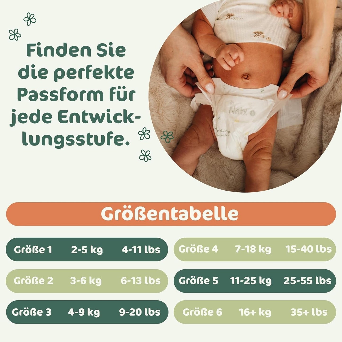 Naty BioEmbrace-babyluiers, maat 3 (4-9 kg) | 100% plantaardige materialen, zacht voor de huid | Ademende zachtheid, dermatologisch getest, uitstekende absorptie | 100 stuks