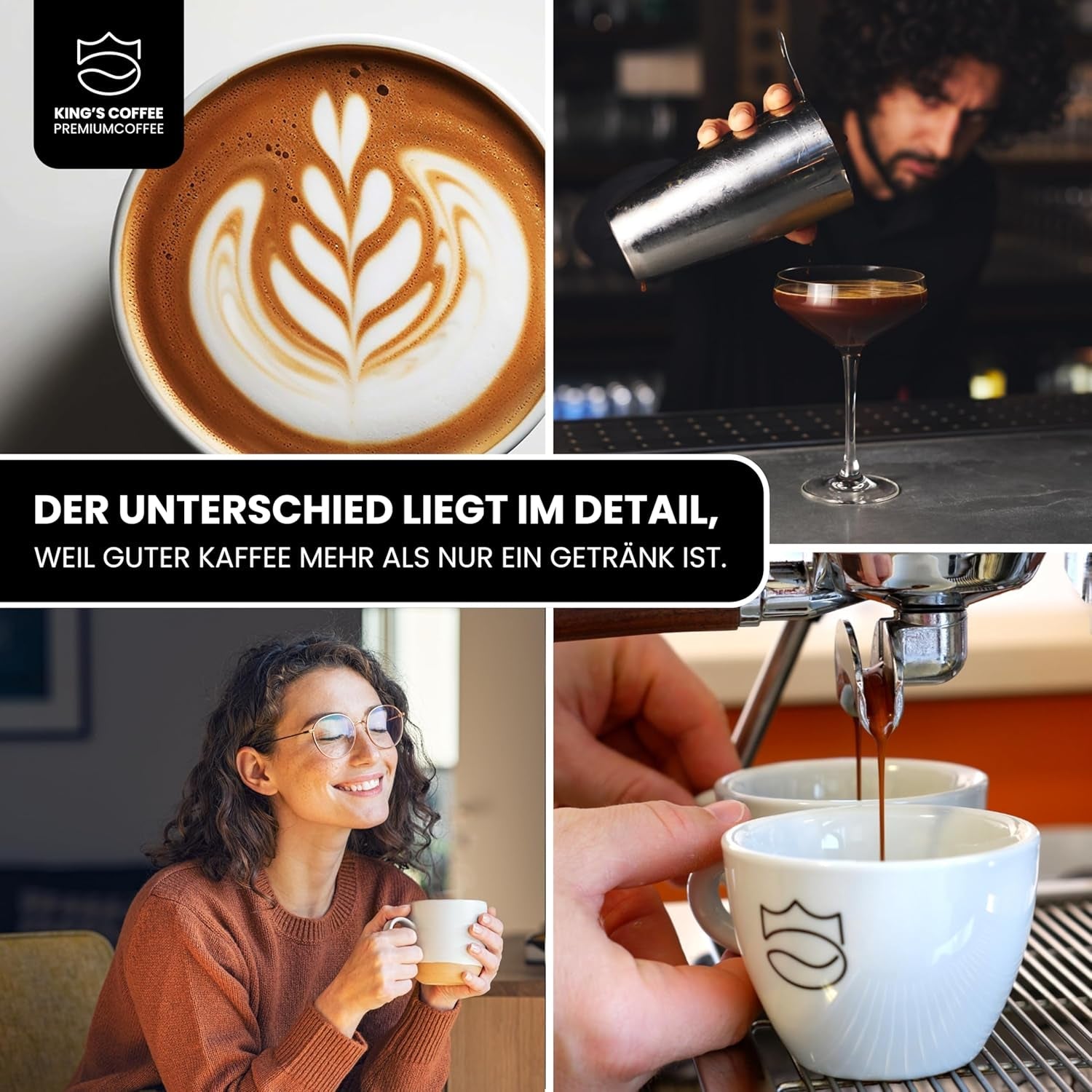 KING'S COFFEE - EXTREME ROAST - Espresso Intenso bonen - zeer lage zuurgraad - kleine batchbranding uit Italië - koffiebonen voor volautomatische machines en portafiltermachines - 1 kg