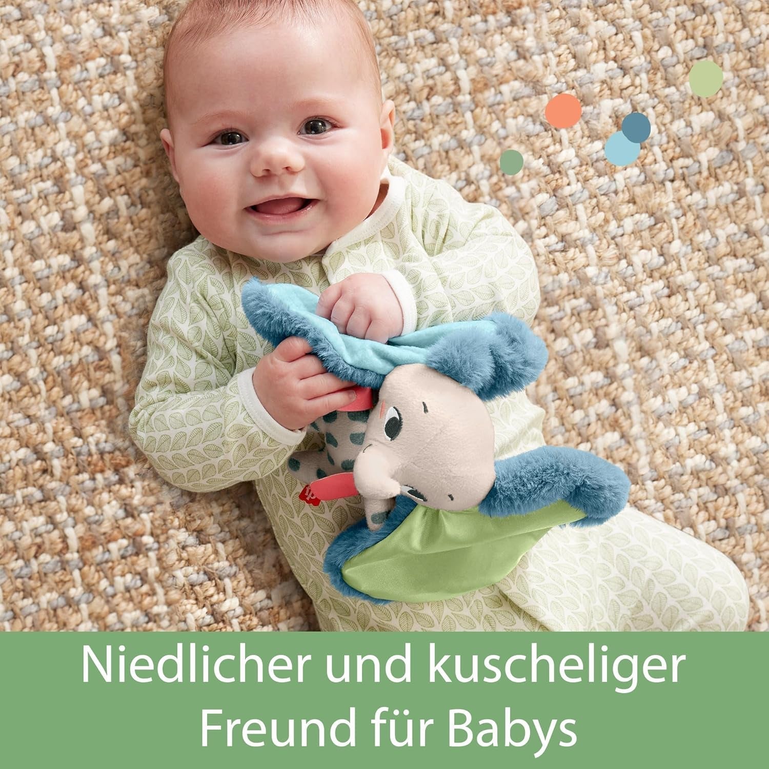 Fisher-Price Reuzeoorolifant - Schattig zacht knuffeldier met extra grote oren, gemaakt van 90% gerecycled plastic en FSC-gecertificeerde verpakking, voor baby's vanaf 3 maanden, HKD63 Bebe Toys Naty Shop