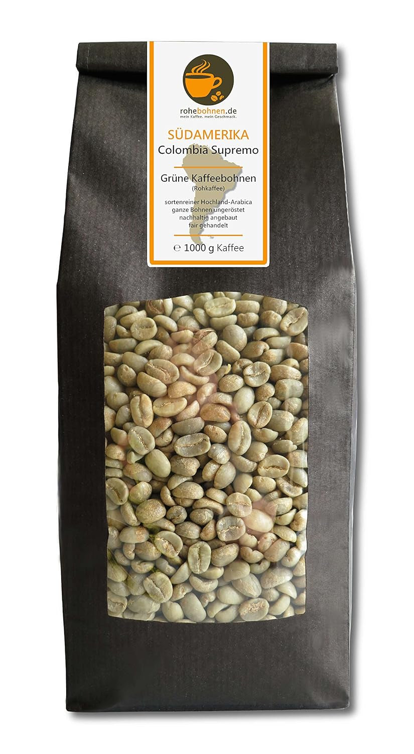 Rauwe koffie - Green Highland Coffee Colombia Supreme (groene koffiebonen 1000g) - GMP gecertificeerd