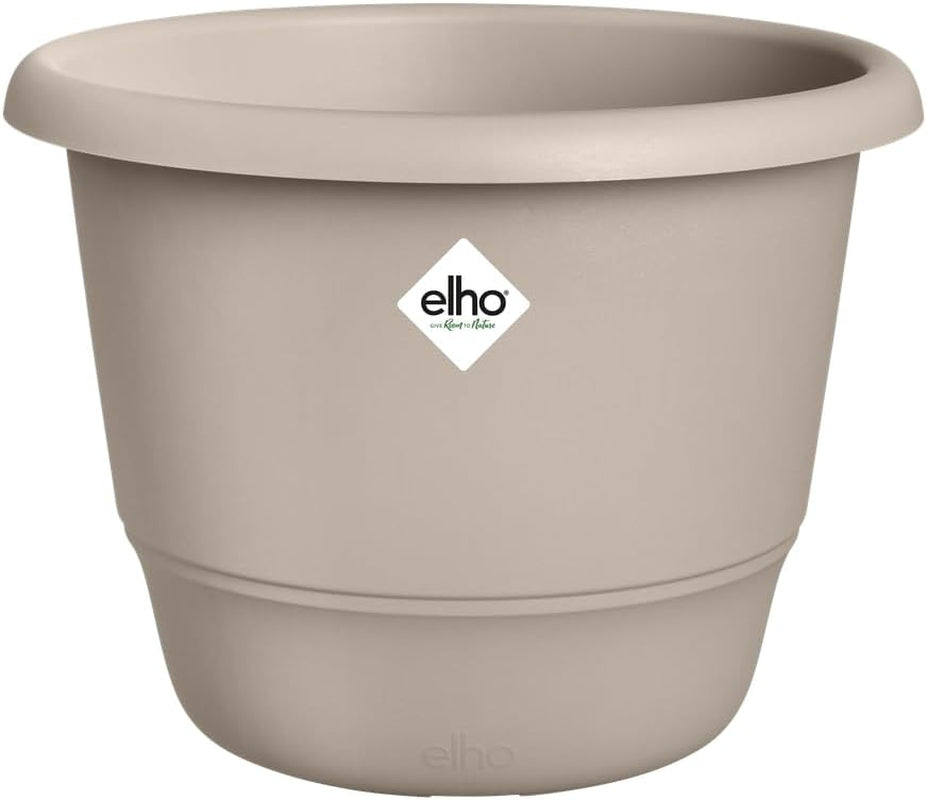 elho Amiga Round 30 - Bloempot voor binnen en buiten - 100% gerecycled plastic - Ø 29,5 x H 20,2 cm - Beige/Paddestoelbeige