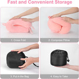TALLGO Reisnekkussen, Beste Memory Foam Vliegtuigkussen voor Hoofdsteun, Zacht Verstelbaar Kussen voor Vliegtuig, Auto en Huis, Roze Cervicale Orthopedische Kussens Naty Shop