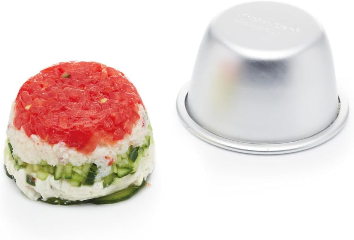 Kitchencraft Mini Puddingvormen Geanodiseerd Aluminium 7,5 cm Set van 4 Zilveren Bakvormen & Dienbladen Naty Shop