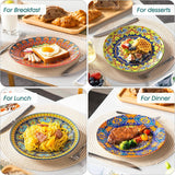 Dinerbordenset voor 6 personen, vancasso KRVI bordenset voor 6 personen, bordenset Ø 27 cm, vaatwasser- en magnetronbestendig, pastaborden, ontbijtborden, taartborden