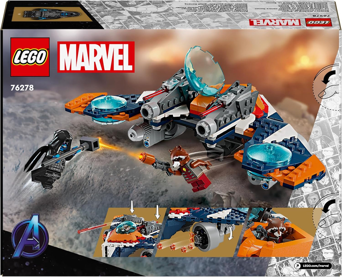 LEGO Marvel Rockets Ruimteschip Vs. Ronan bouwbare ruimteschipset Guardians of the Galaxy superheldenfiguur speelgoedcadeau voor jongens en meisjes vanaf 8 jaar 76278 Bouwsets Bekijk in LEGO-Store