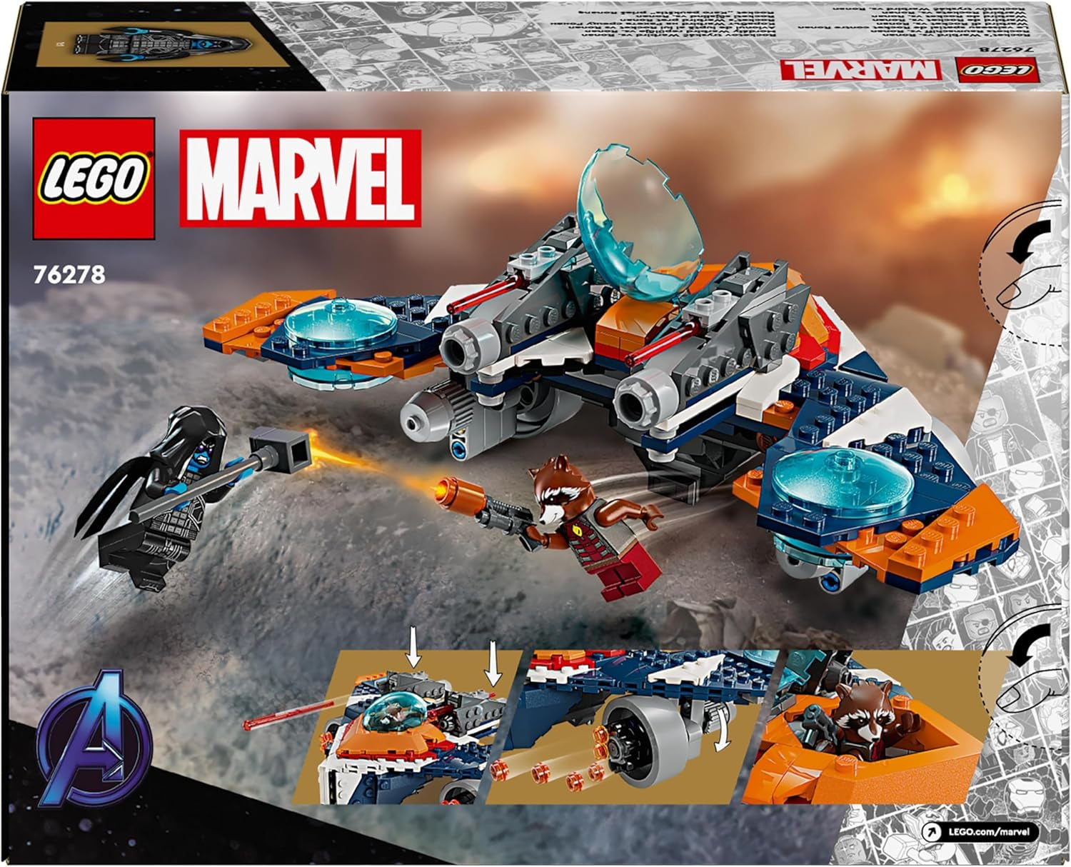 LEGO Marvel Rockets Ruimteschip Vs. Ronan bouwbare ruimteschipset Guardians of the Galaxy superheldenfiguur speelgoedcadeau voor jongens en meisjes vanaf 8 jaar 76278 Bouwsets Bekijk in LEGO-Store