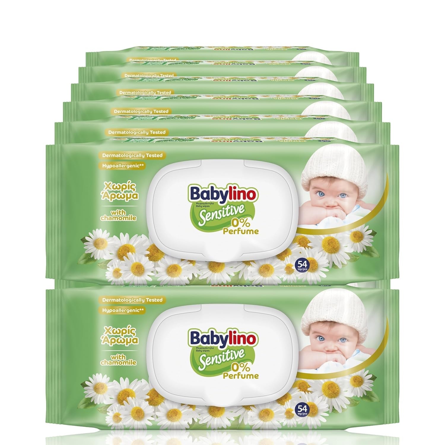 Gevoelige babydoekjes, 0% geur, 98% natuurlijke formule die de pH-balans van de huid herstelt, frisheidszegel, 54 doekjes