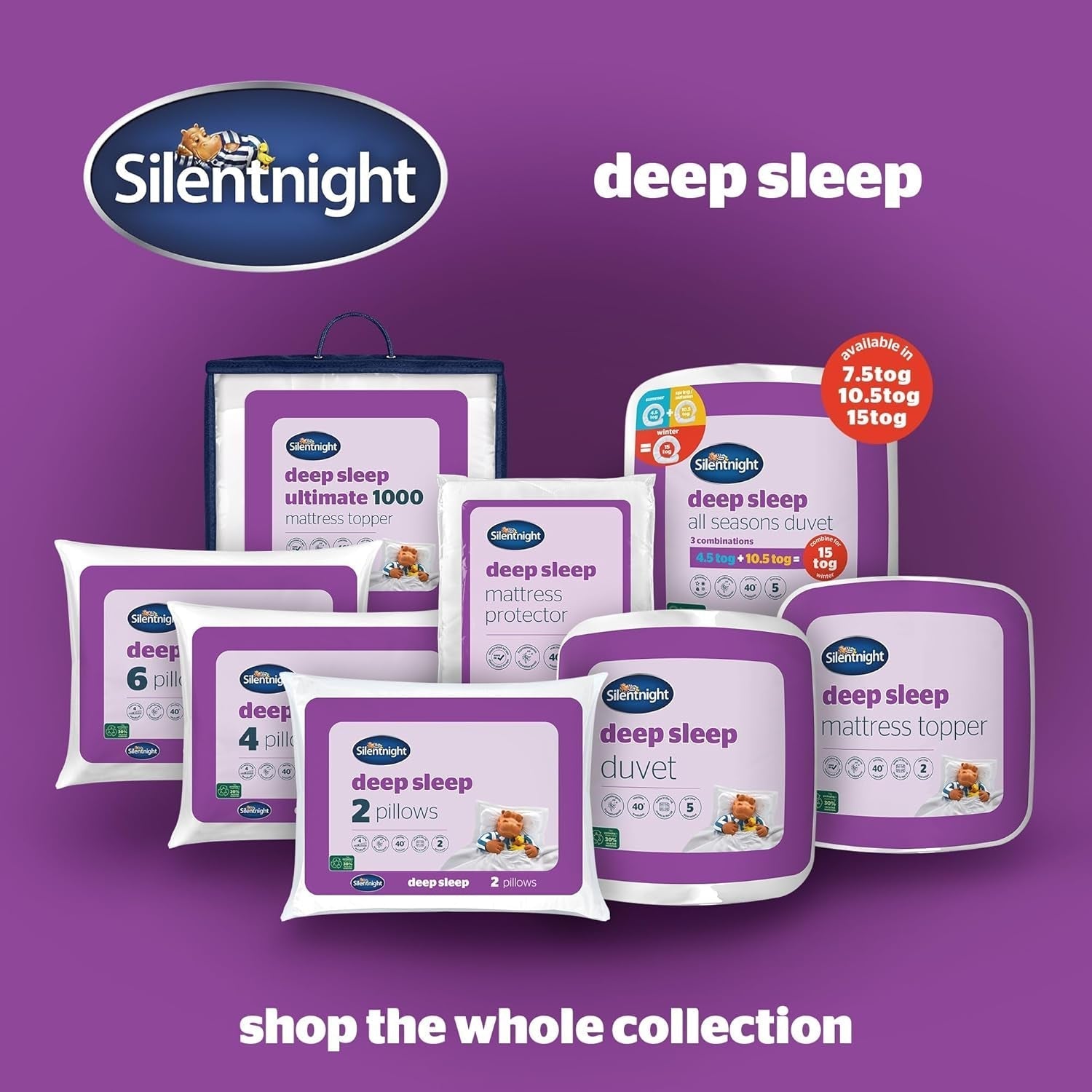 Silentnight Deep Sleep dekbed, wit, microvezel, wit, eenpersoonsbed Dekbedden en dekbedden Naty Shop