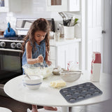 Relaxdays Muffinform, 2Er Set, 12Er Muffinbleche, Antihaftbeschichte, Carbonstahl, Muffins & Cupcakes, Ø 6,5 Cm, Tarwe, 10030825 Vormen en bakplaten Naty Shop
