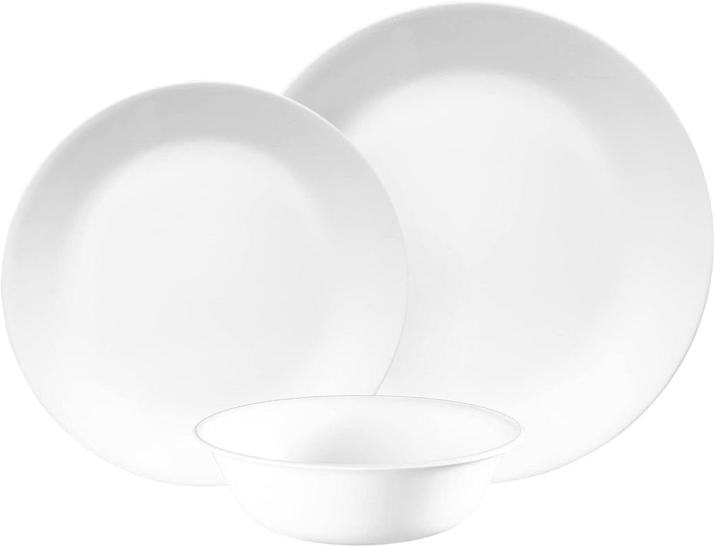 Winter Frost serviesset voor 4, 12 stuks, premium ultra-duurzaam Vitrelle™ glazen servies, vaatwasmachinebestendig, magnetron- en magnetronbestendig, feestelijk winterontwerp