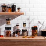 BODUM PRESSO voorraadpotten, kunststof, zwart, 4 x 0,25 l, 3 x 0,6 l, 3 x 1 l, 2 x 2 l Voedselbewaardozen Naty Shop