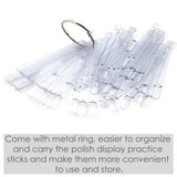 150 Stück Nail Art Tips Ring Stick, transparant Farbe Karte Platten Nagelleck Display Ring Sticks, Nagel Salon Übungen Display Nail Tips