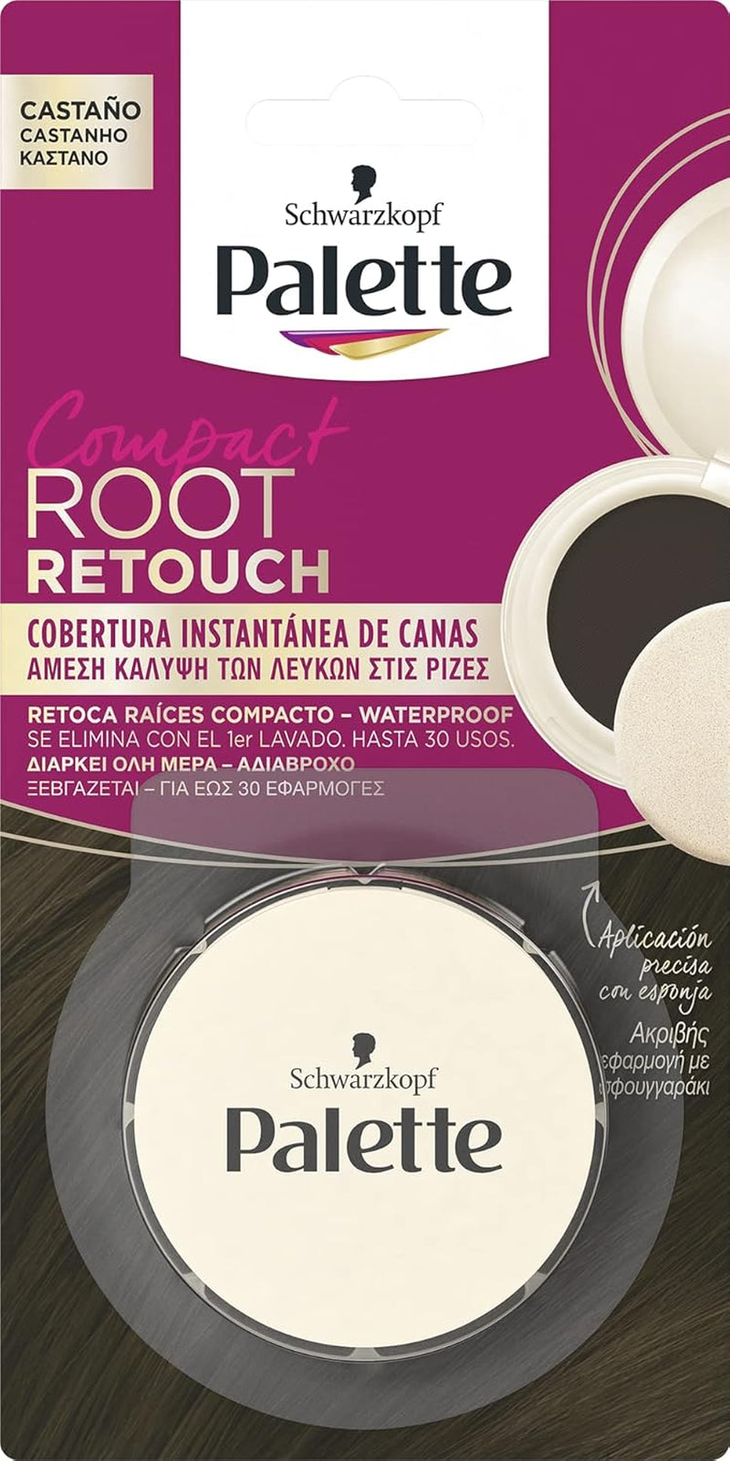 Palette Compact Root Retouch Retouch Root Powder, compact, kastanjebruin, 1 st Haarverf Naty Shop