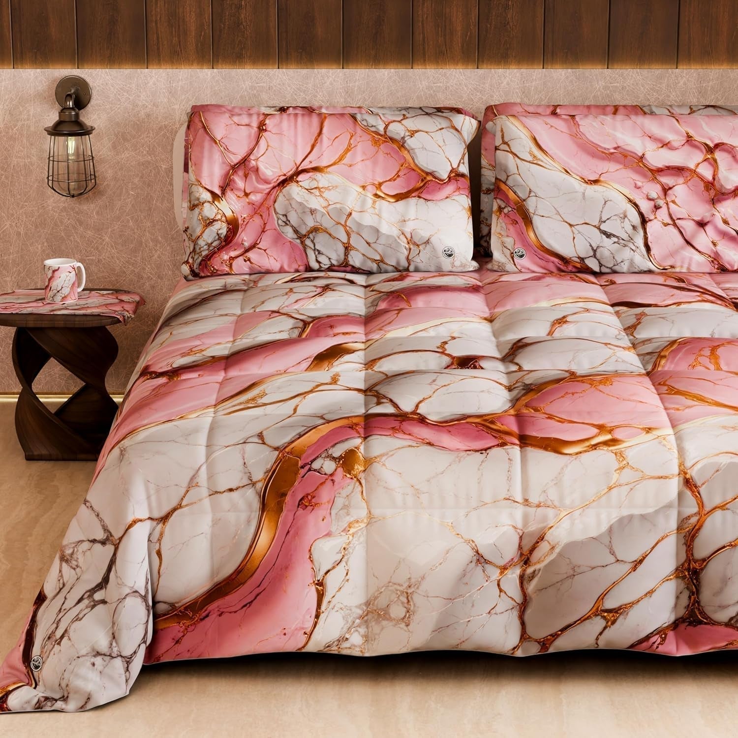 PETTI Artigiani Italiani - Winterquilt, Winterquilt, Eenvoudige quilt, Dubbelzijdig, Monocolor en digitaal printen, 100% hypoallergene microvezel, Made in Italy