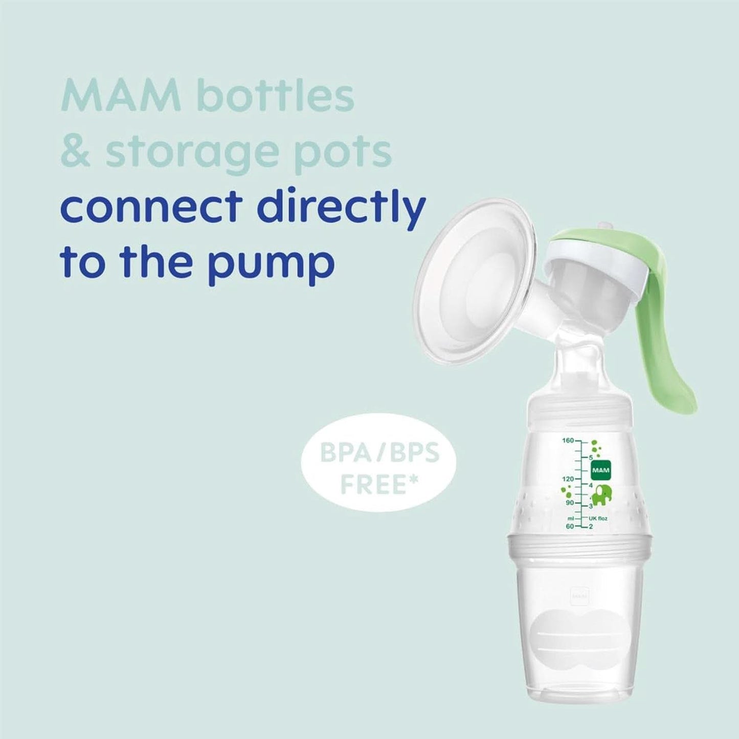 MAM handborstkolf - comfortabele en compacte borstkolf voor moedermelk inclusief 1 antikoliekflesje MAM Easy Start Accessoires Voeding en borstvoeding Bebe Naty Shop