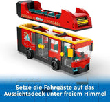 LEGO City dubbeldekkerbus, dubbeldekker speelgoedbus, voertuigset voor meisjes en jongens vanaf 7 jaar, bevat 5 figuren, waaronder een baby in een kinderwagen 60407 Bouwsets Besuche den LEGO-Store