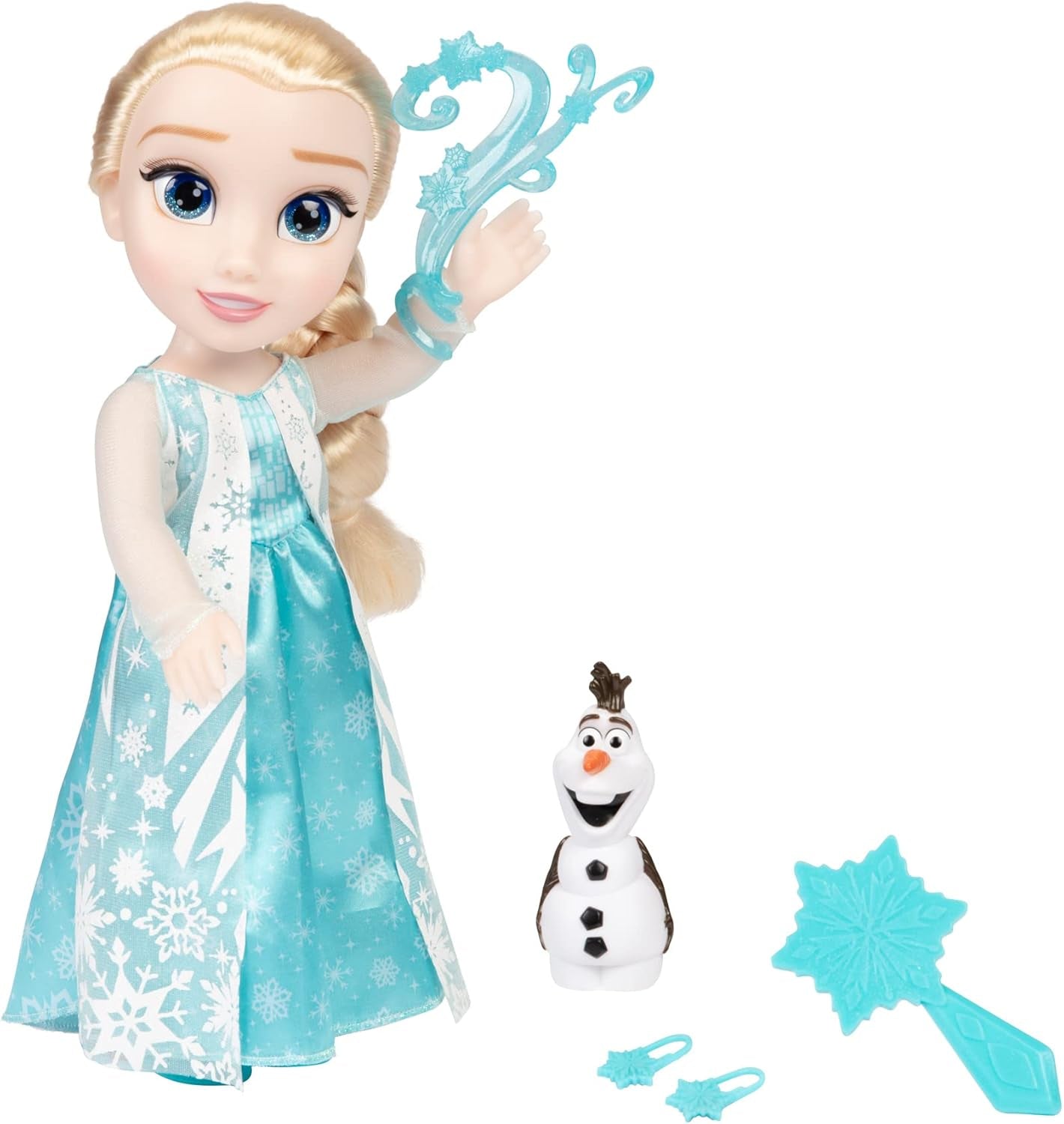 Disney Die Eiskönigin - Frozen - Zingende ELSA pop 35 cm, zingt "Let It Go", inclusief accessoires voor extra plezier, perfect voor meisjes vanaf 3 jaar, 225306, Türkis