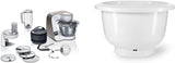 Bosch Series 4 MUM5X720 keukenmachine, geïntegreerde weegschaal, roestvrijstalen kom 3,9L, mixer 1,25L, 1000W Accessoires Voeding en borstvoeding Baby Naty Shop Pakket met mengkom Champagne Wit 2 accessoires