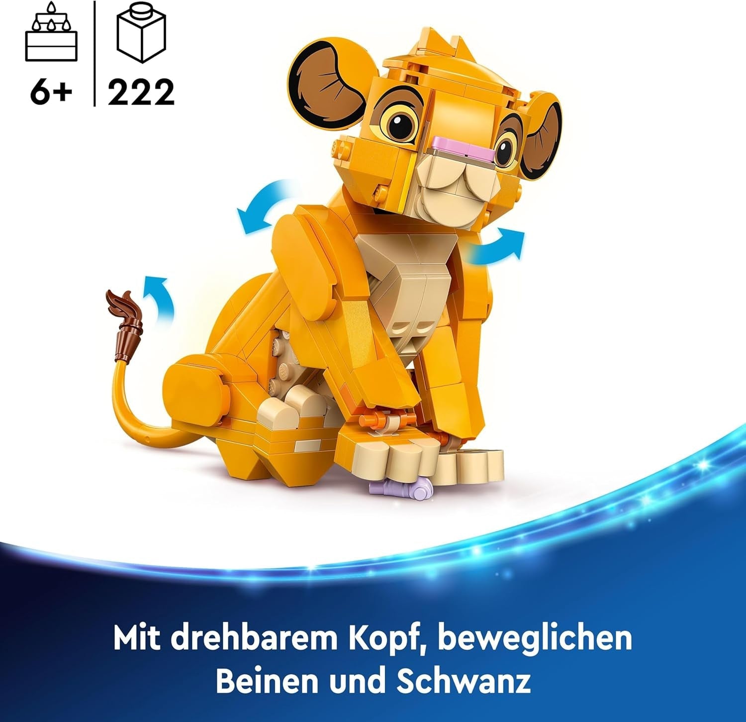 LEGO Ç€ Disney Simba, de welp van de leeuwenkoning, bouwspeelgoed voor kinderen, fantasiespeelset met de figuur van de leeuw, cool cadeau-idee voor meisjes en jongens vanaf 6 jaar, kinderspeelgoed 43243 Bouwsets Beuche den LEGO-Store