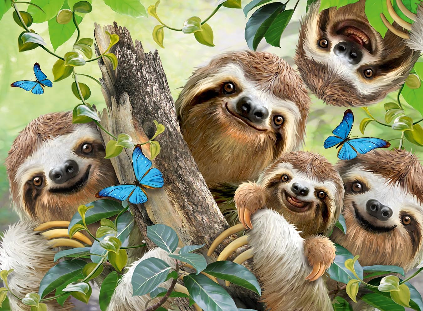 Ravensburger Puzzel 12000203 - Luiaard Selfie - legpuzzel 500 stukjes voor volwassenen en kinderen vanaf 10 jaar, puzzel met dierenmotief Puzzel Naty Shop Classic