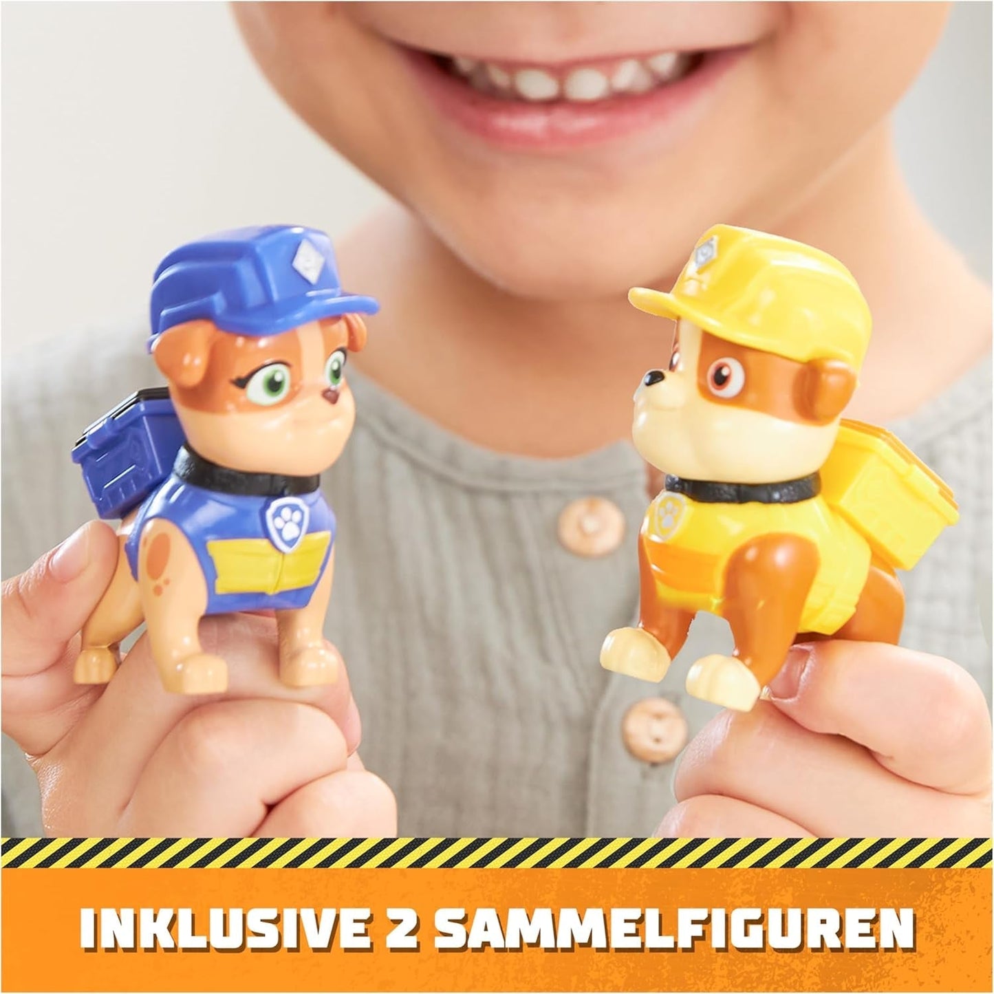 Rubble & Crew - Rubble & Mix figuur-actiefigurenset, 2 bouwspeelgoed en 85G kinetisch bouwzand, speelgoed geschikt voor kinderen vanaf 3 jaar actiefiguren Naty Shop