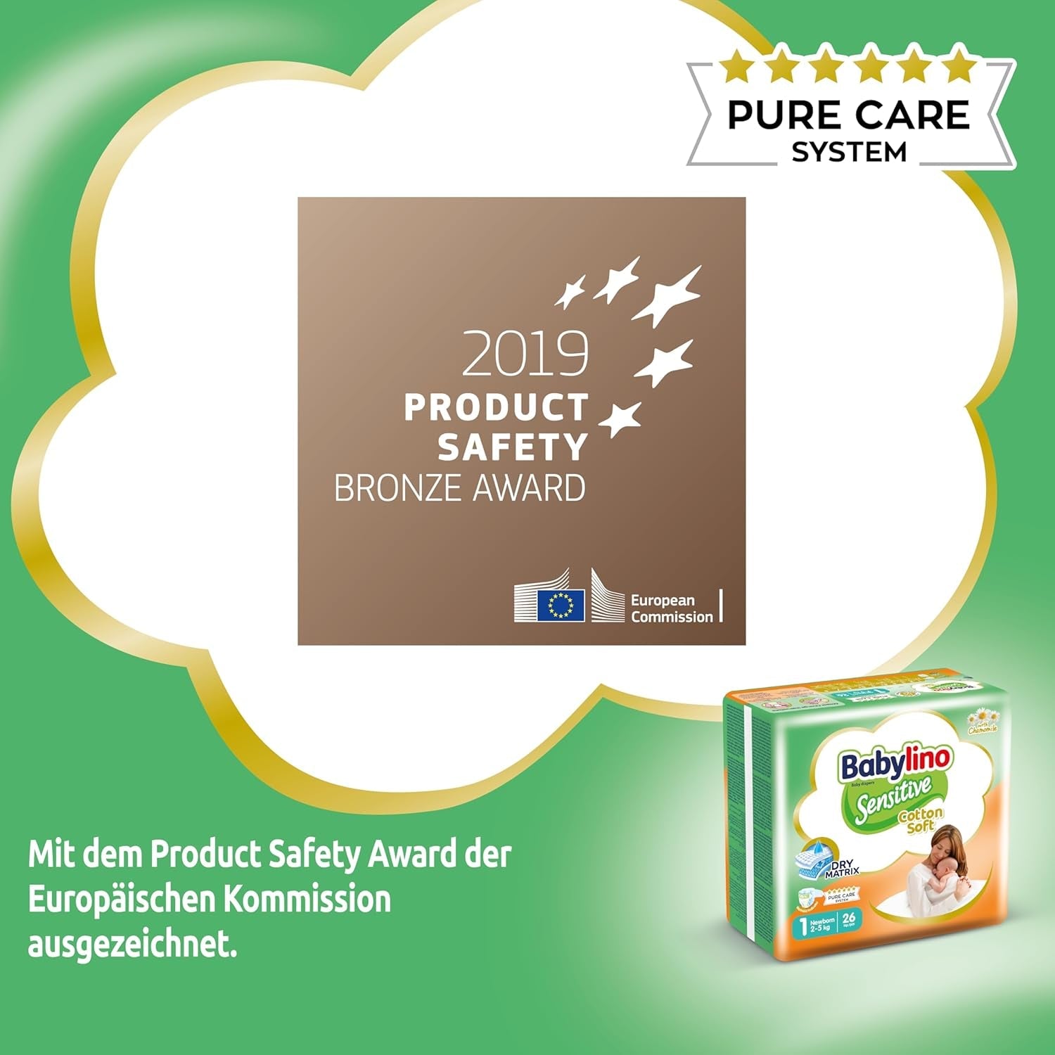 Gevoelige babyluiers, maat 1, newborn (2-5 kg), 26 stuks
