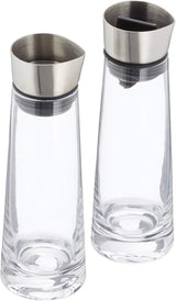 blomus -MACCHIATO- Glazen suiker- en roomset, inhoud 180 ml, roestvrijstalen deksel, voor thee en koffie, hoogwaardige afwerking, exclusieve uitstraling (H / B / D: 17 x 5,4 x 5,4 cm, transparant, 63510)