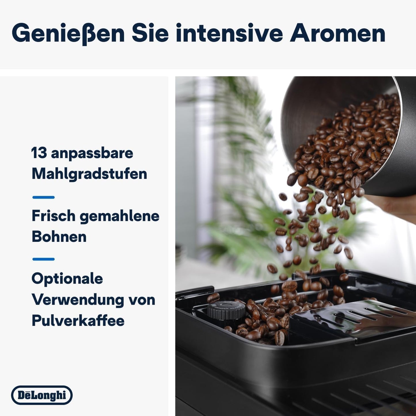 De'Longhi Magnifica Evo Next - Perfetto volautomatische espressomachine met LatteCrema melkopschuimer, 13 One-Touch-drankjes, koffie- en cappuccinomaker, kleurentouchscreen, titanium (ECAM312.80.TB)
