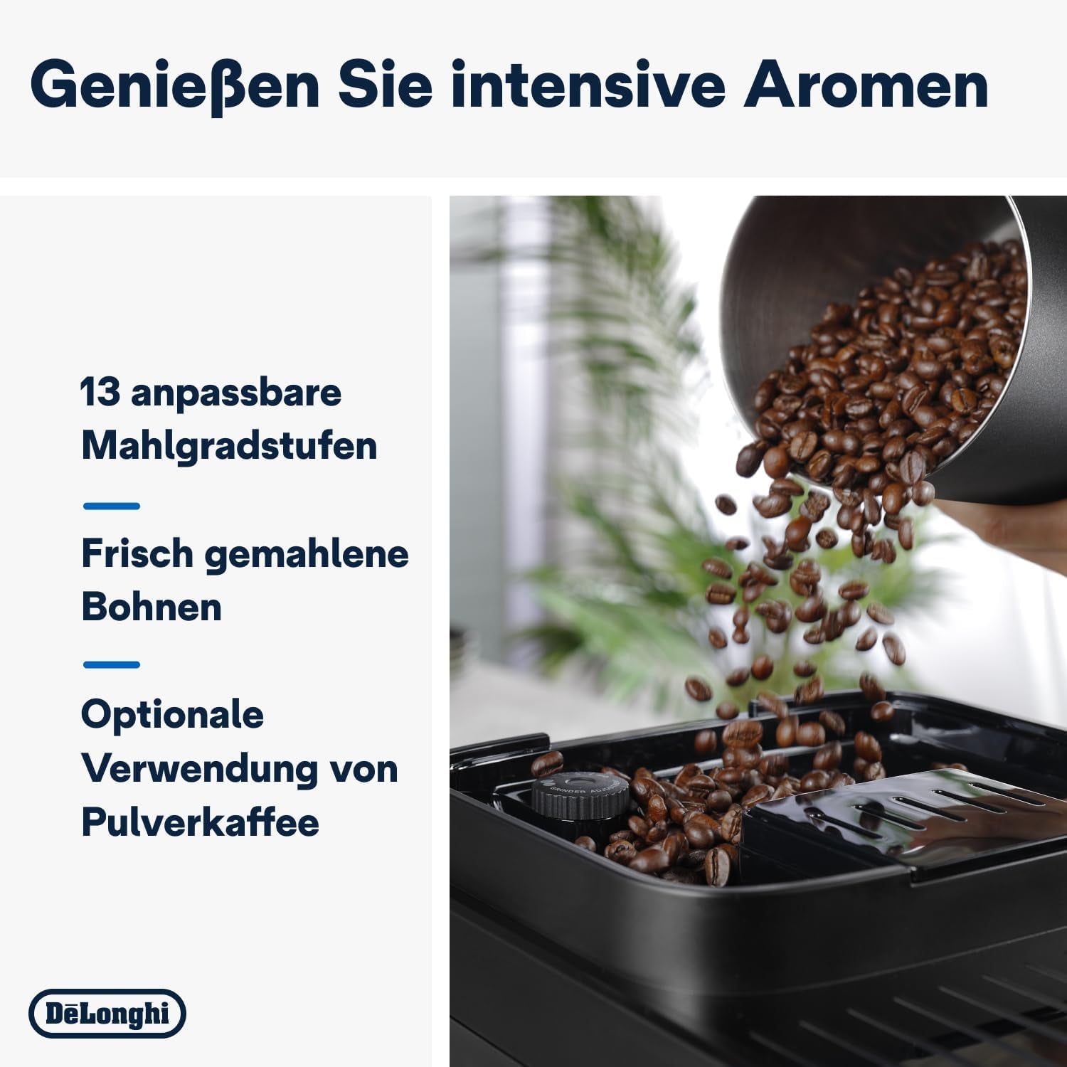 De'Longhi Magnifica Evo Next - Perfetto volautomatische espressomachine met LatteCrema melkopschuimer, 13 One-Touch-drankjes, koffie- en cappuccinomaker, kleurentouchscreen, titanium (ECAM312.80.TB)