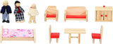 Marionette Houten Speelgoed - Houten poppenhuis met meubeltjes en poppen - 11 stuks Poppenhuizen Naty Shop
